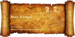 Nun Kinga névjegykártya