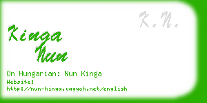 kinga nun business card